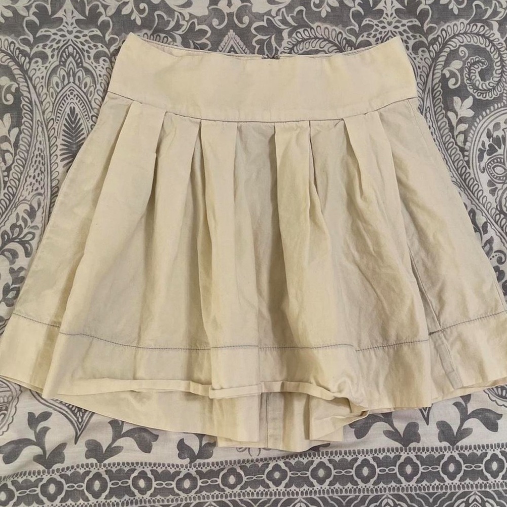 Ever Ivory Pleated Mini Skirt w/ Pockets Size Medium